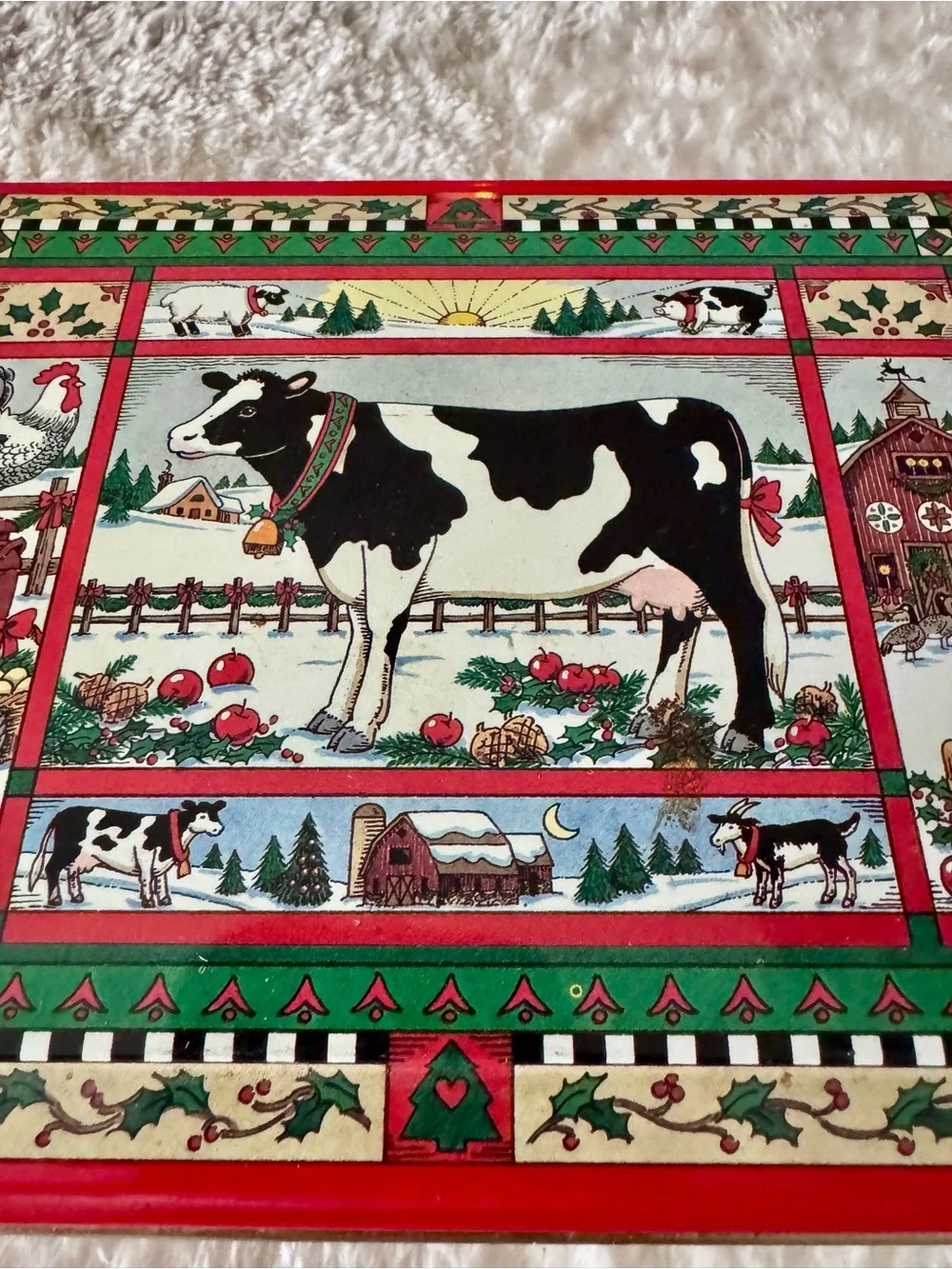 Vintage Farm Cow Scandinavian Decorative Tin Keller Charles of Philadelphia